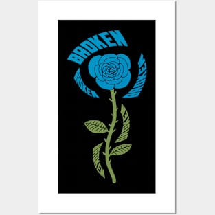 Broken Rose (Cyan) Posters and Art